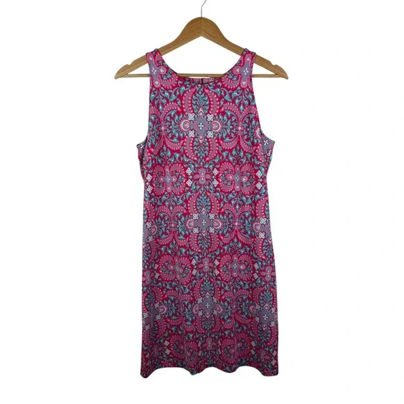 Talbots Effortless Jersey Medallion Open
Back Dress Small Pink‎ Paisley Preppy - Picture 2 of 11